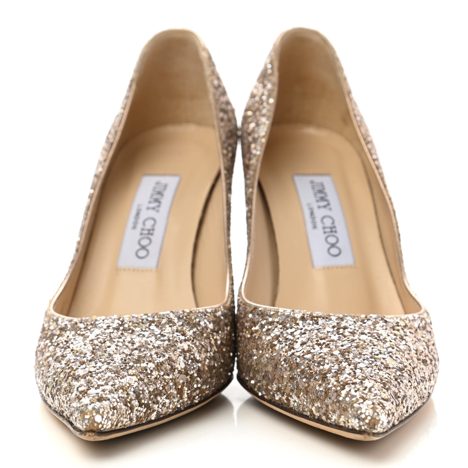Jimmy Choo Coarse Glitter Fabric Agnes 85 Pumps 36.5 Ballet Pink 2 of 7