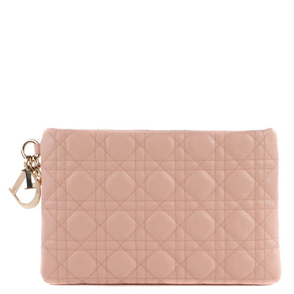 Christian Dior Coated Canvas Cannage Panarea Clutch Light Pink 1 of 9