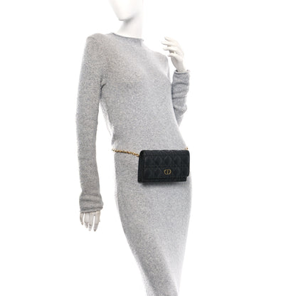 Christian Dior Supple Calfskin Cannage Caro Belt Pouch with Chain Black 2 of 10
