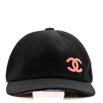 Chanel Cotton CC Cap Hat Black Coral 3 of 12