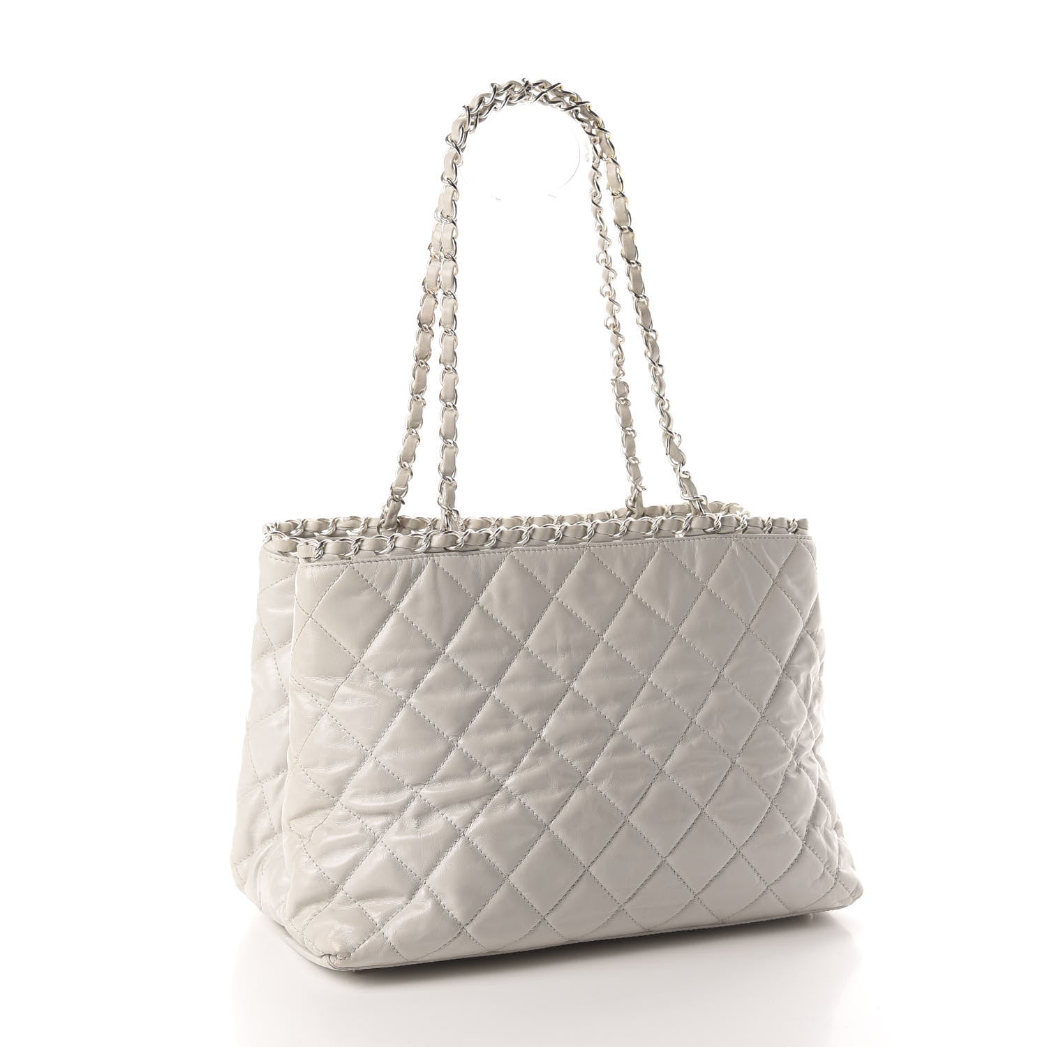 Chanel Glazed Calfskin Quilted Small Chain Me Tote Dark White 2 of 11
