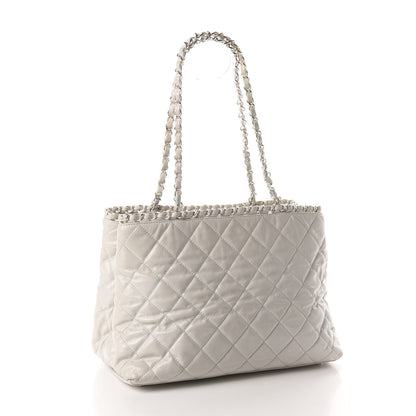 Chanel Glazed Calfskin Quilted Small Chain Me Tote Dark White 2 of 11