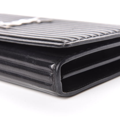 Saint Laurent Ribbed Calfskin Opium Monogram Chain Wallet Black 9 of 17