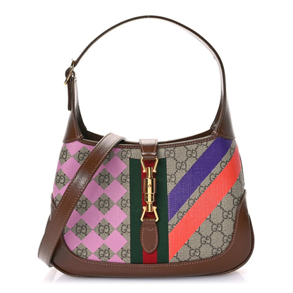 Gucci GG Supreme Monogram Azalea Calfskin Print Web Small Jackie 1961 Hobo Multicolor 1 of 10
