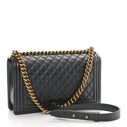 Chanel Metallic Calfskin Quilted New Medium Boy Flap Dark Grey 3 of 10