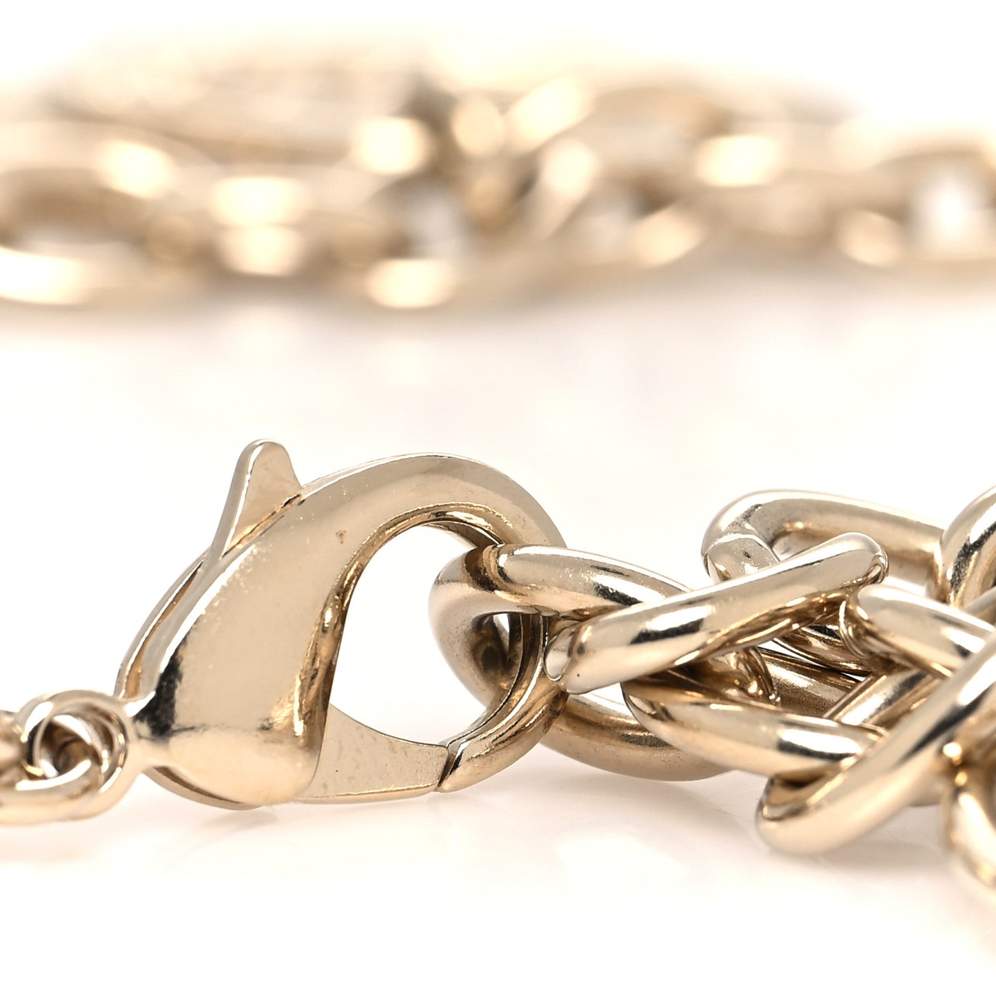 Metal Strass Crystal Chain Logo Belt Gold