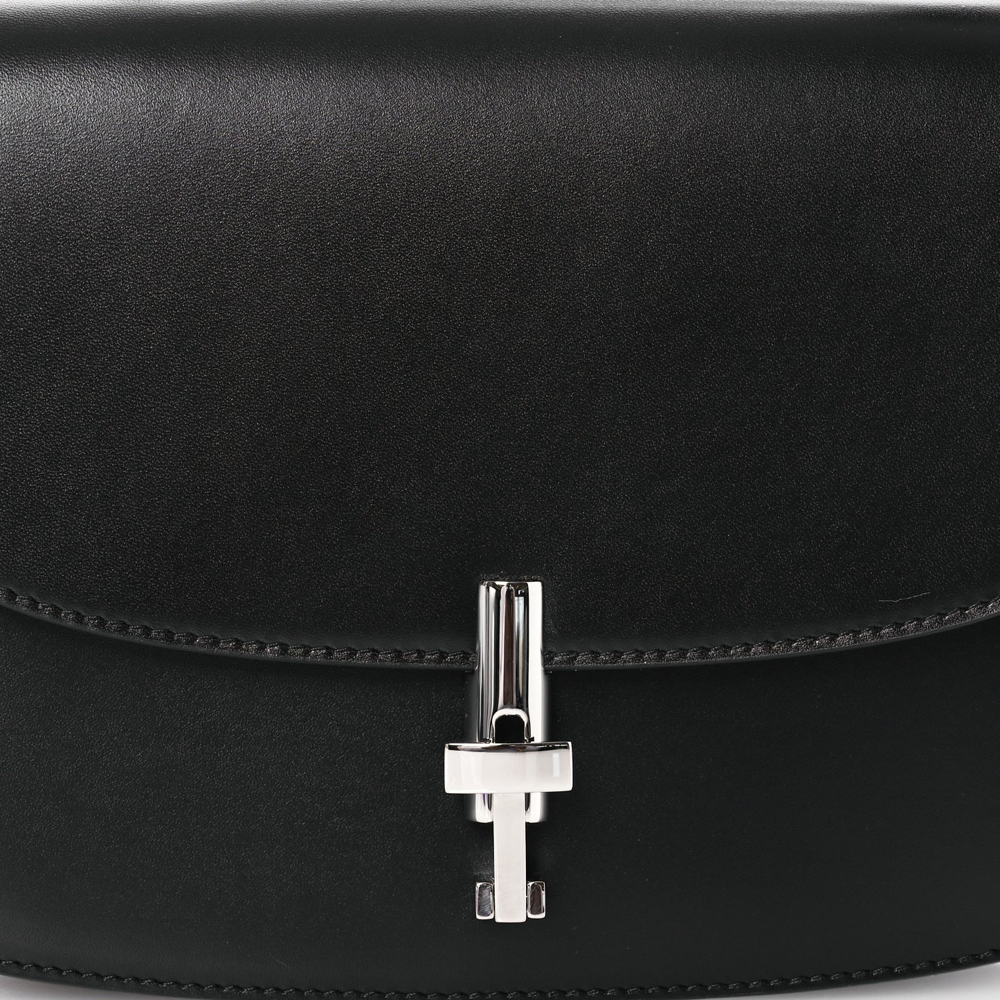 Polished Saddle Calfskin Sofia 8.75 Shoulder Bag Black