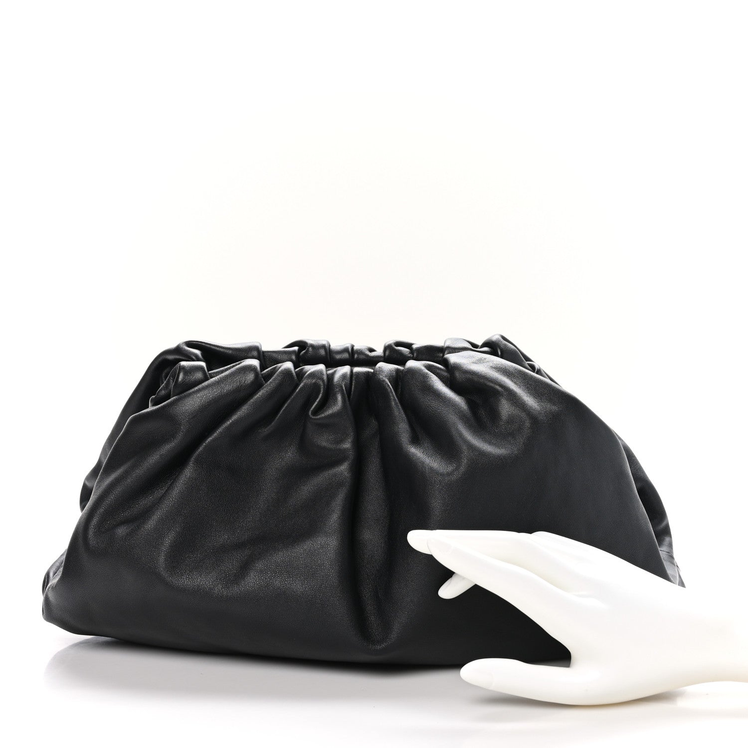 Bottega Veneta Smooth Butter Calf The Pouch Oversized Clutch Black 2 of 10