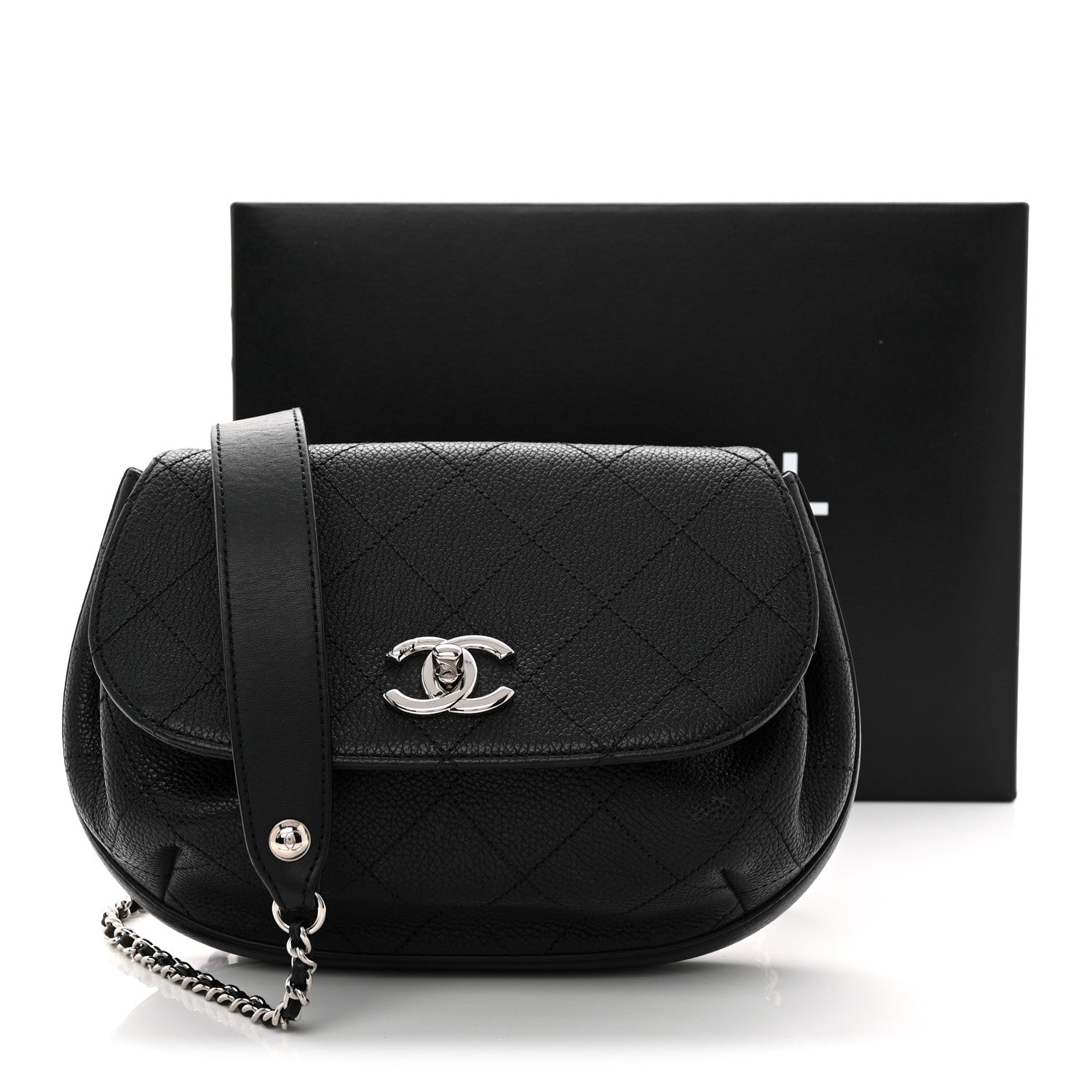 Chanel Calfskin Quilted Jungle Stroll Shoulder Bag Black 14 of 14
