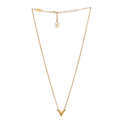 Louis Vuitton Essential V Necklace Gold 3 of 7
