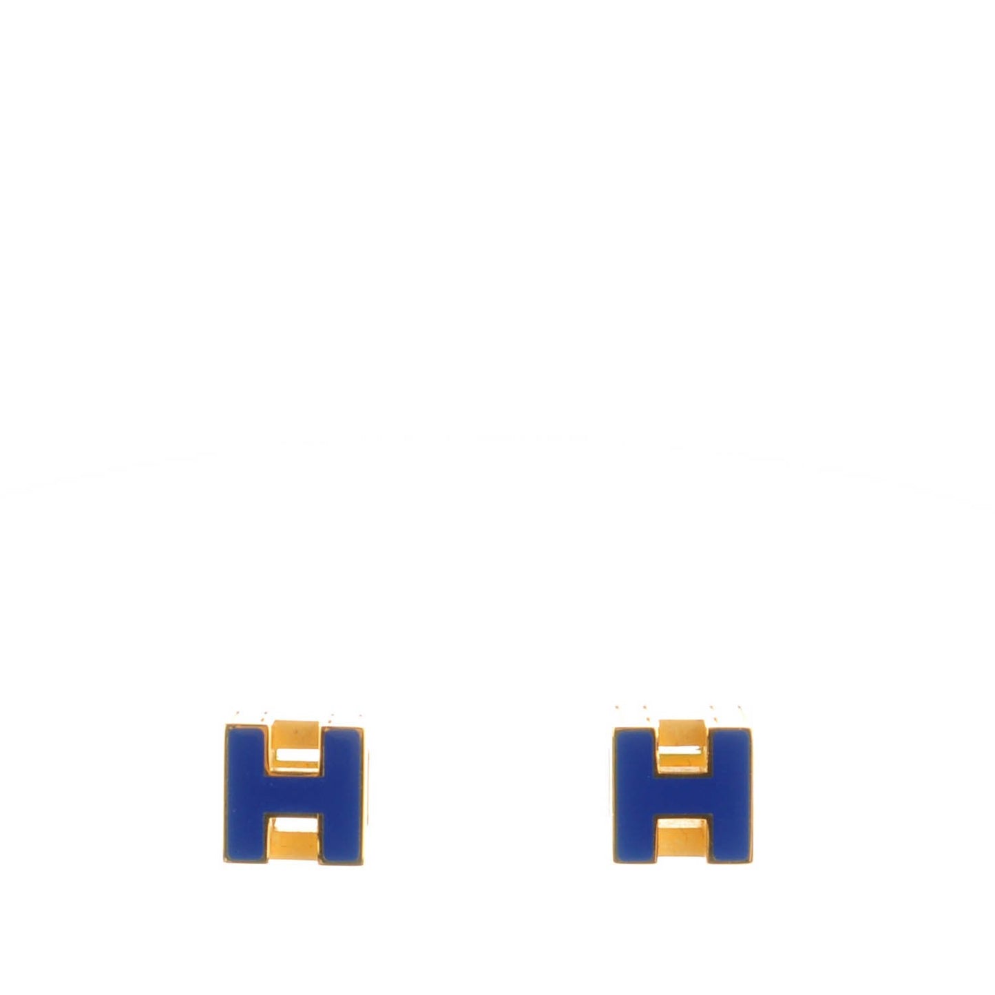 Gold Lacquered Cage d'H Earrings Marine