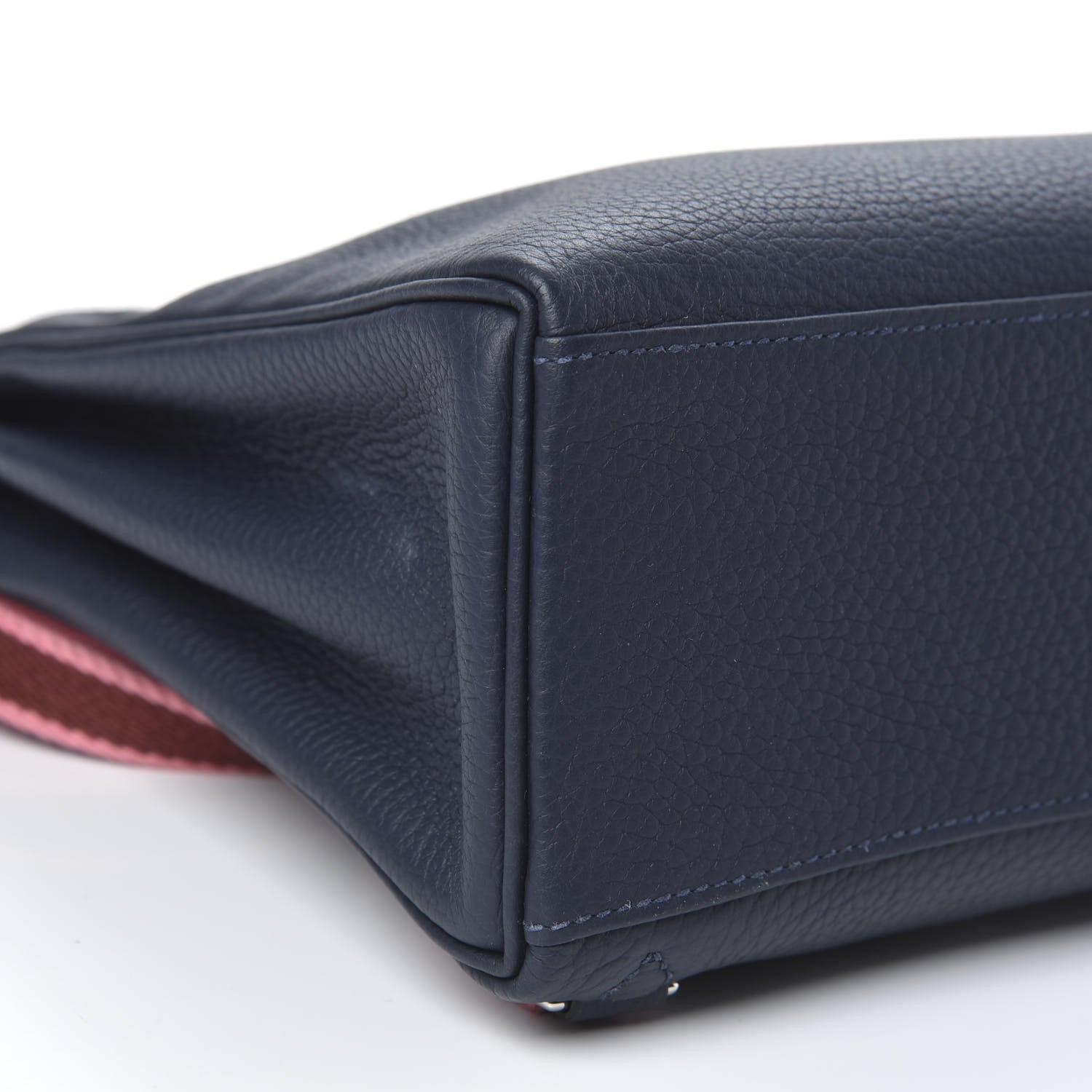 Hermes Taurillon Clemence Kelly Ado Backpack Bleu Nuit Rose D'ete Rouge H 7 of 8