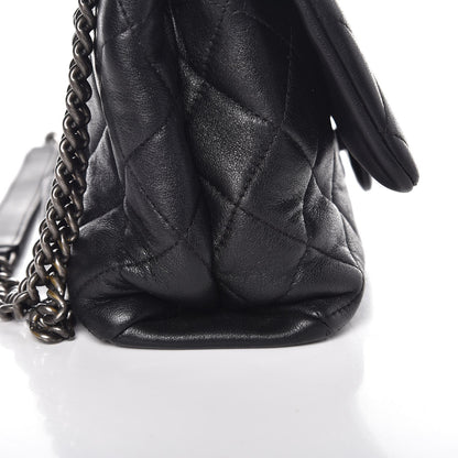 Chanel Shiny Lambskin Quilted Medium Burgundy Rocks Flap Black 11 of 12