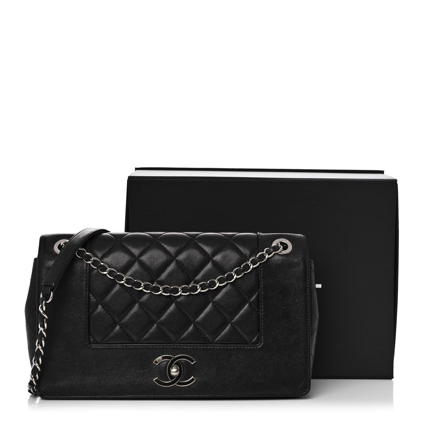 Sheepskin Quilted Vintage Mademoiselle Flap Black