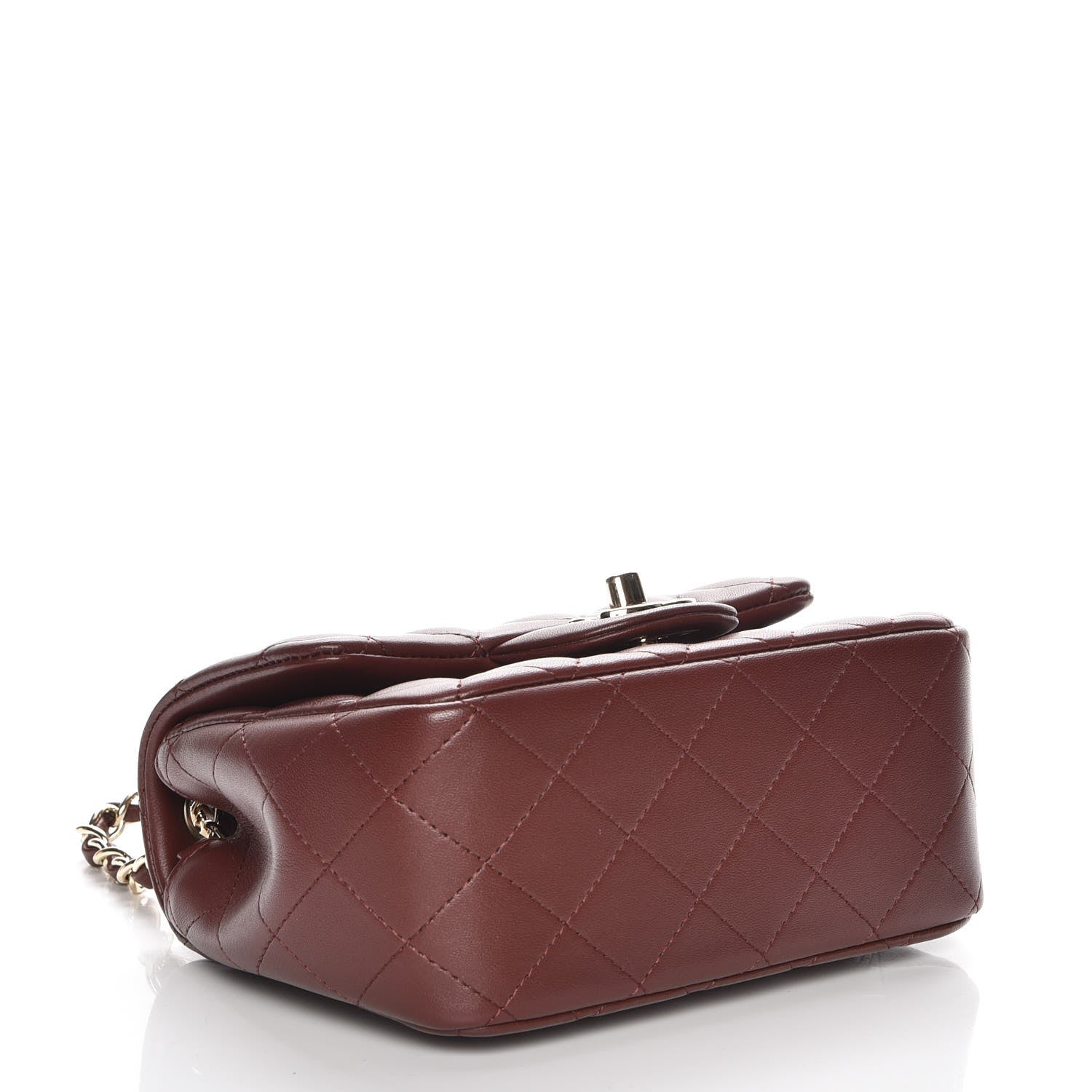 Chanel Lambskin Quilted Mini Square Flap Burgundy 5 of 8