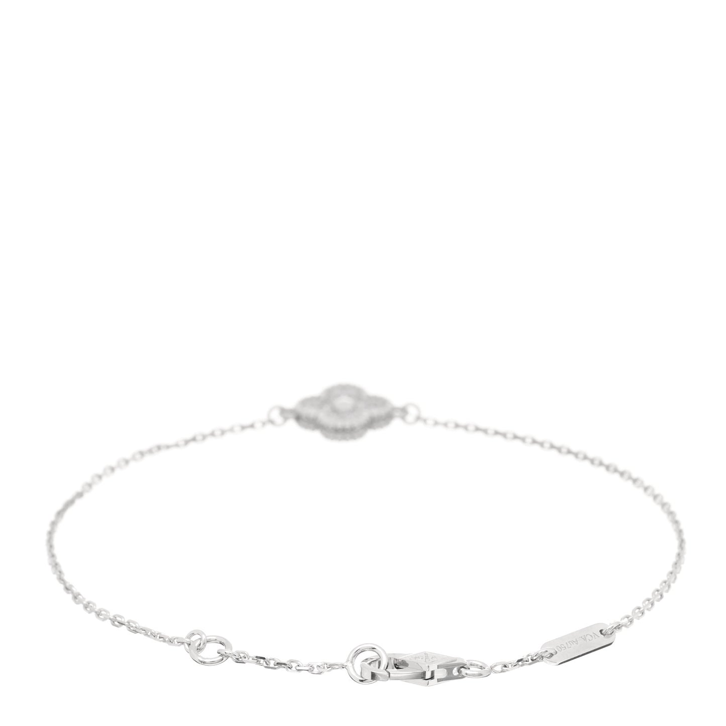 18K White Gold Diamond Sweet Alhambra Bracelet