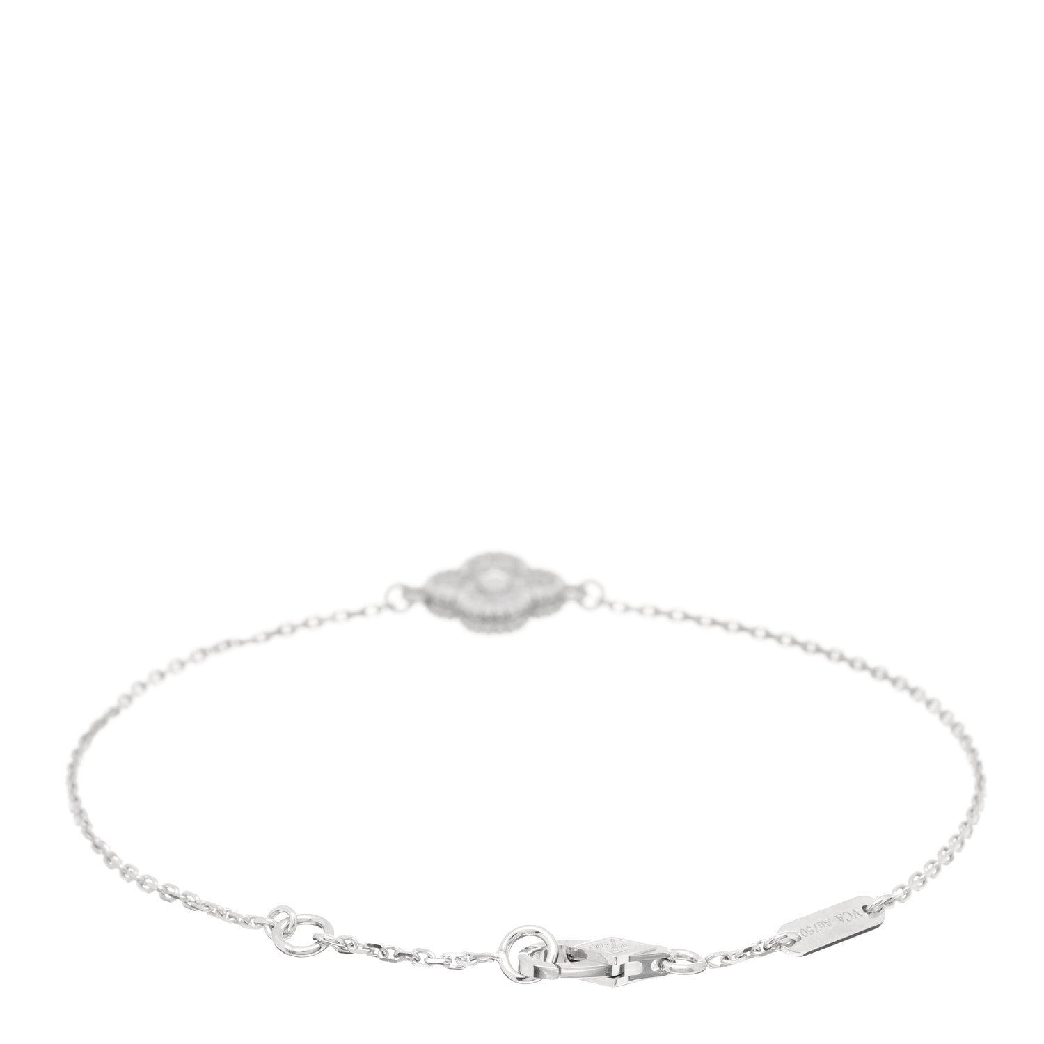Van Cleef & Arpels 18K White Gold Diamond Sweet Alhambra Bracelet 2 of 4