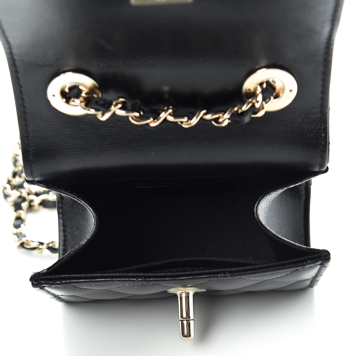 Chanel Lambskin Quilted Mini Trendy CC Chain Wallet Black 5 of 11