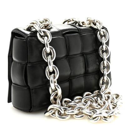 Bottega Veneta Lambskin Maxi Intreccio Padded Chain Cassette Crossbody Bag Black 3 of 9