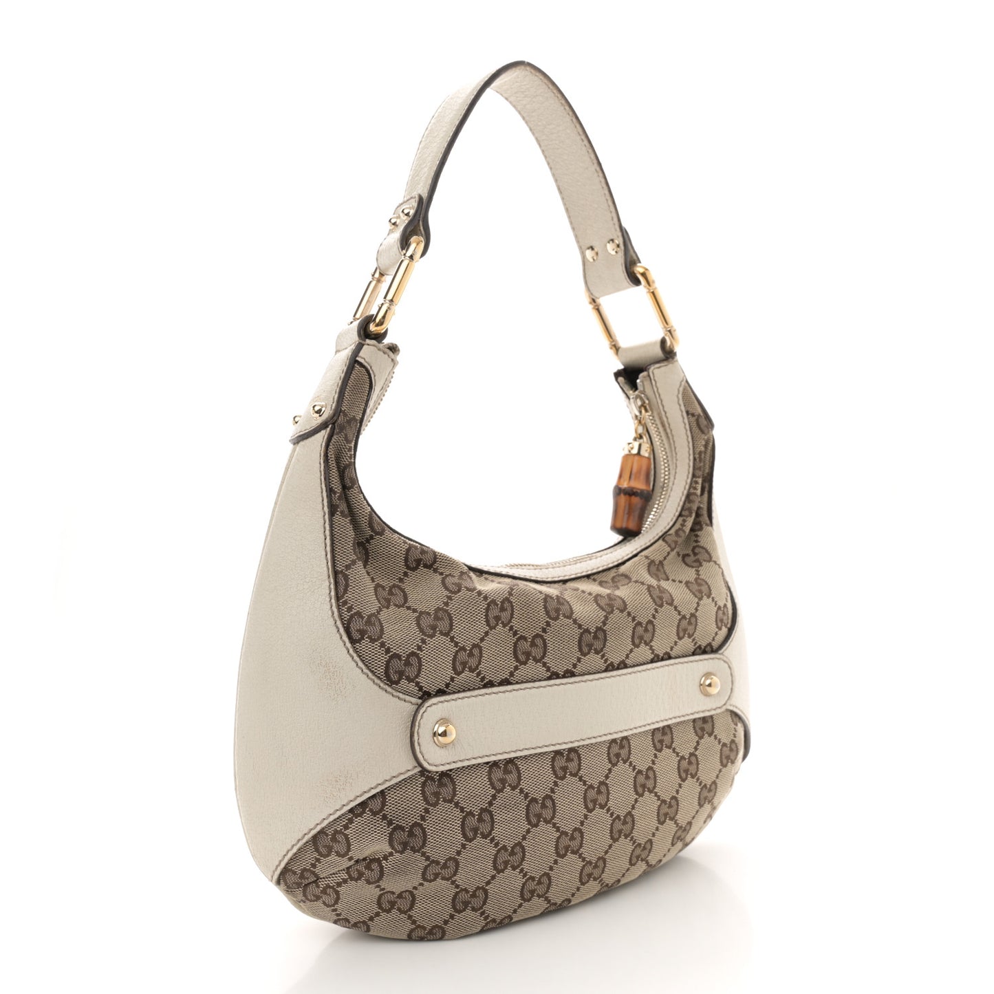 Monogram Bamboo Horsebit Hobo Off White