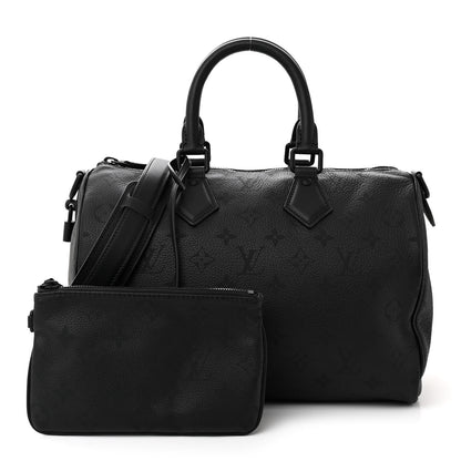 Louis Vuitton Calfskin Monogram Speedy P9 Bandouliere 30 Ultra Black 3 of 11