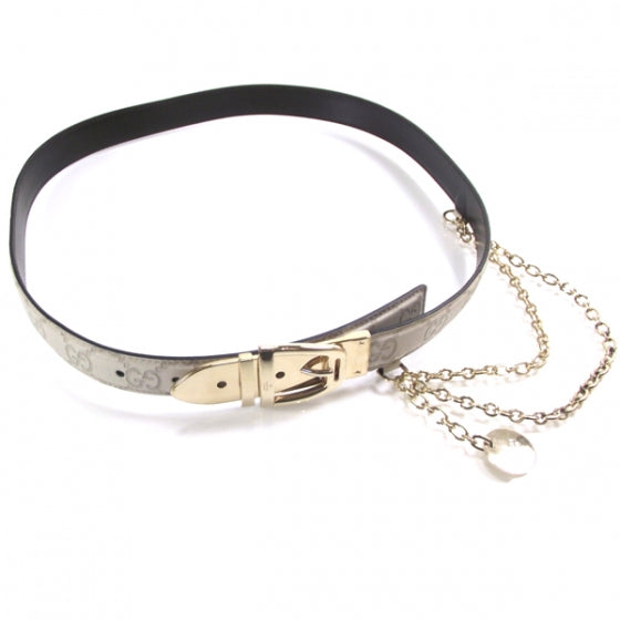 Gucci Guccissima Chain Belt Ivory 34 1 of 5