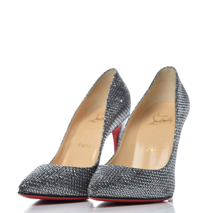 Christian Louboutin Glitter Diams Pigalle Follies 100 Pumps 36.5 Antic Silver 3 of 12