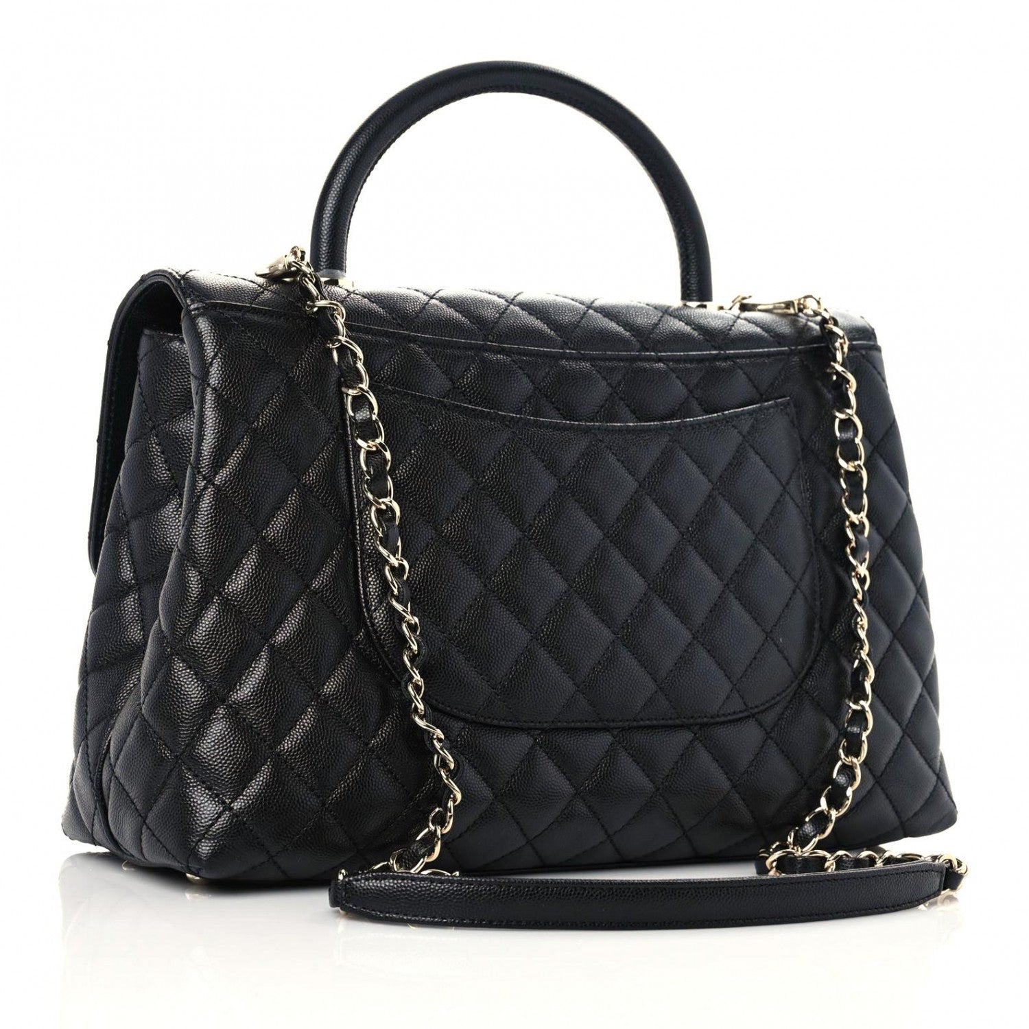 Chanel Caviar Quilted Medium Coco Handle Flap Black 3 of 11