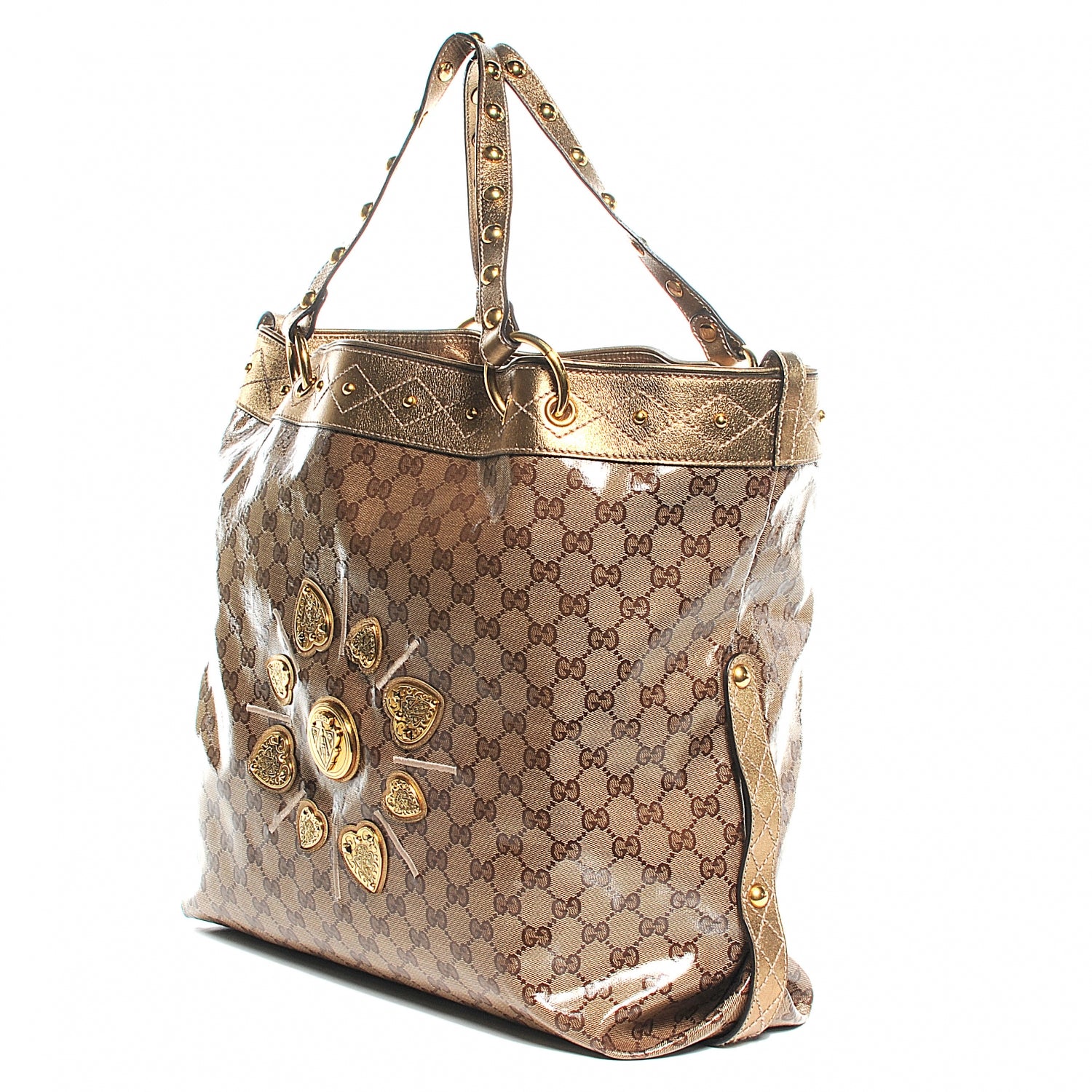 Gucci Crystal Monogram Studded Irina Tote 5 of 12