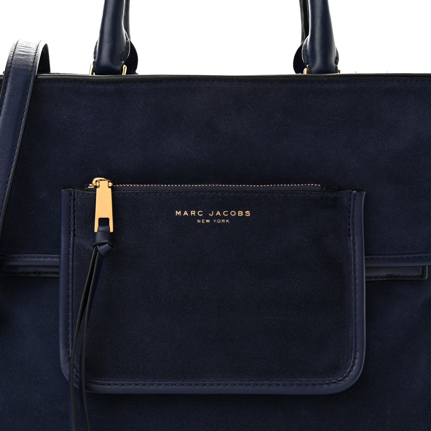 Marc Jacobs Suede Madison Tote Weekender Bag Midnight Blue 8 of 10