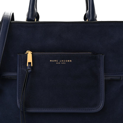 Marc Jacobs Suede Madison Tote Weekender Bag Midnight Blue 8 of 10