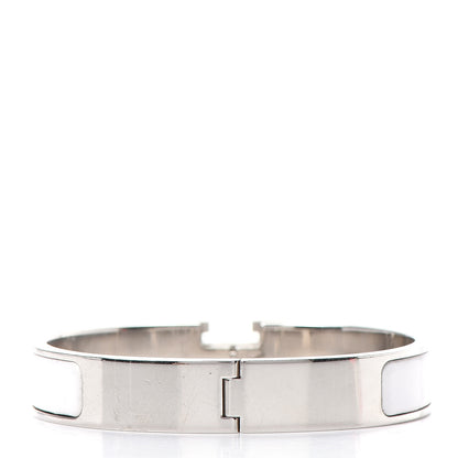 Hermes Enamel Narrow Clic Clac H Bracelet GM White 3 of 4