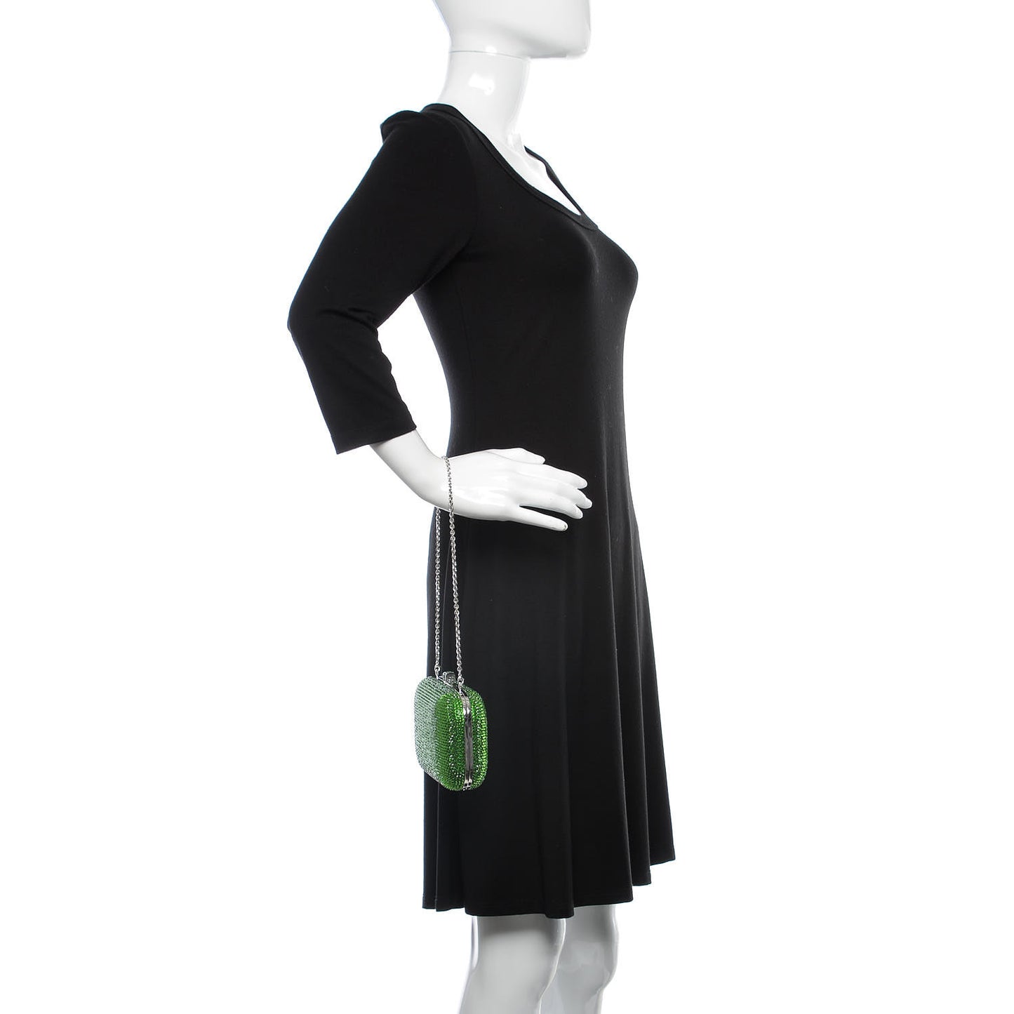 Swarovski Crystal Minaudière Clutch Green