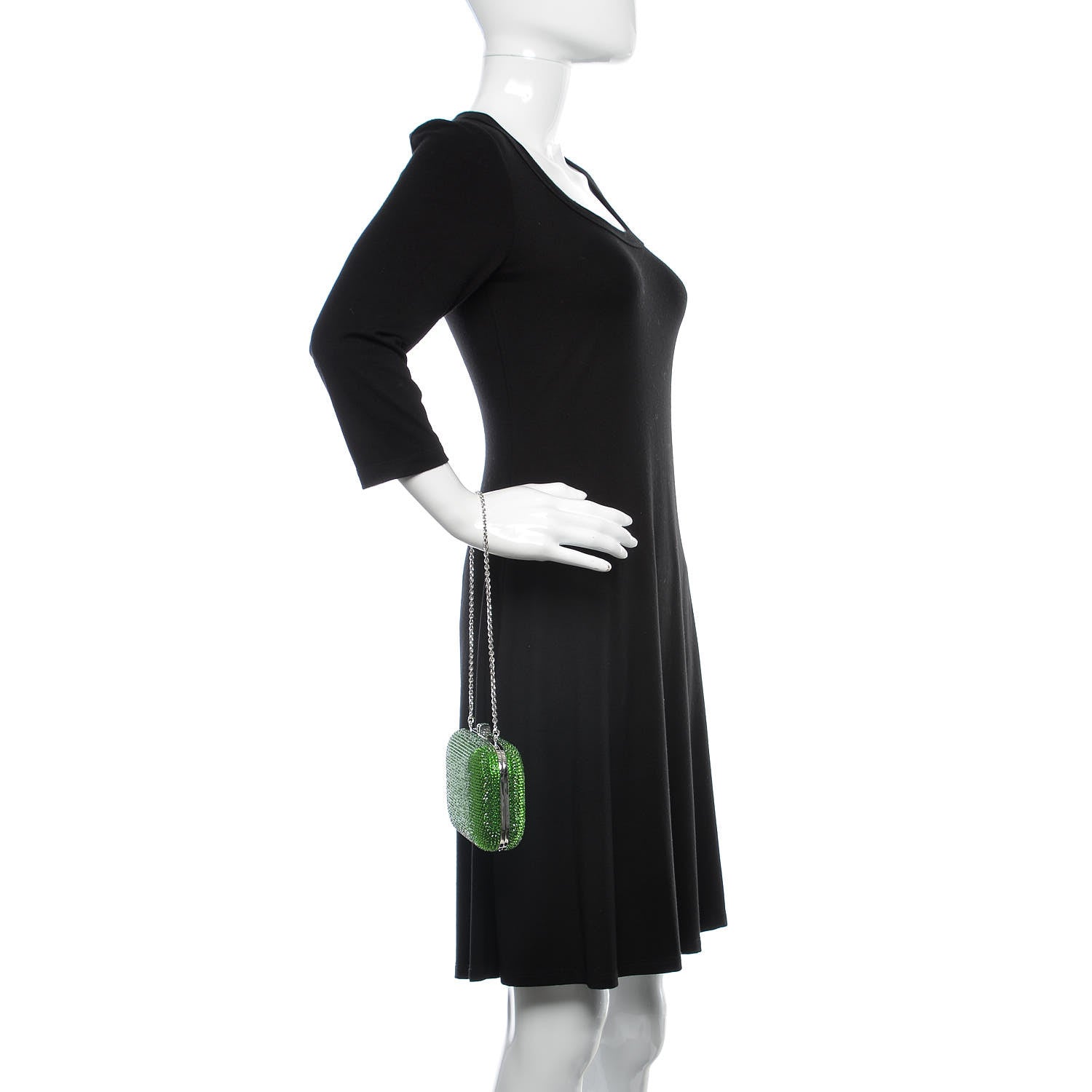 Judith Leiber Swarovski Crystal Minaudière Clutch Green 2 of 6