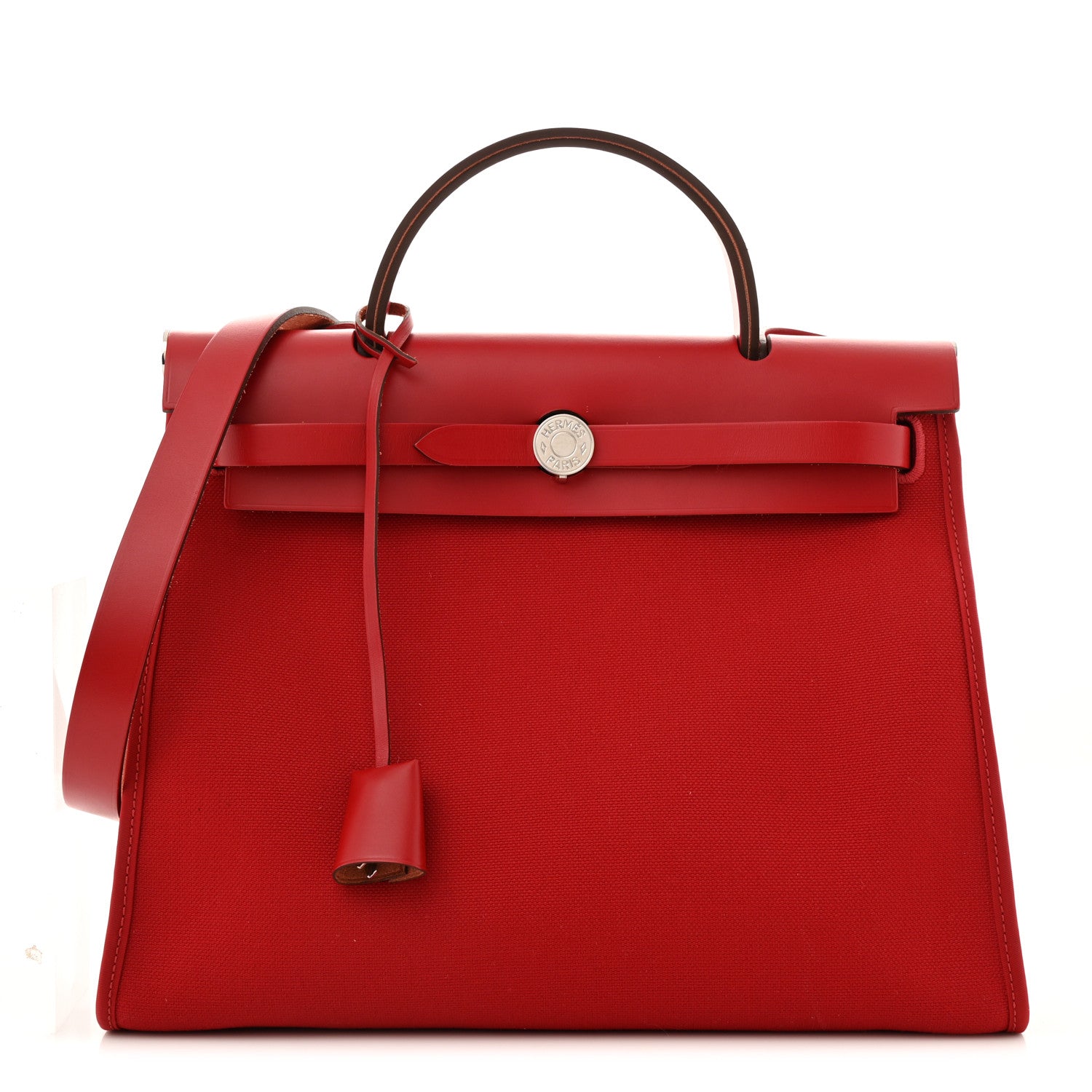 Hermes Military Toile Vache Hunter Herbag Zip PM 31 Rouge Piment 1 of 15