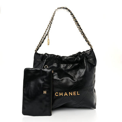 Chanel Shiny Calfskin Quilted Small Chanel 22 Black 3 of 11