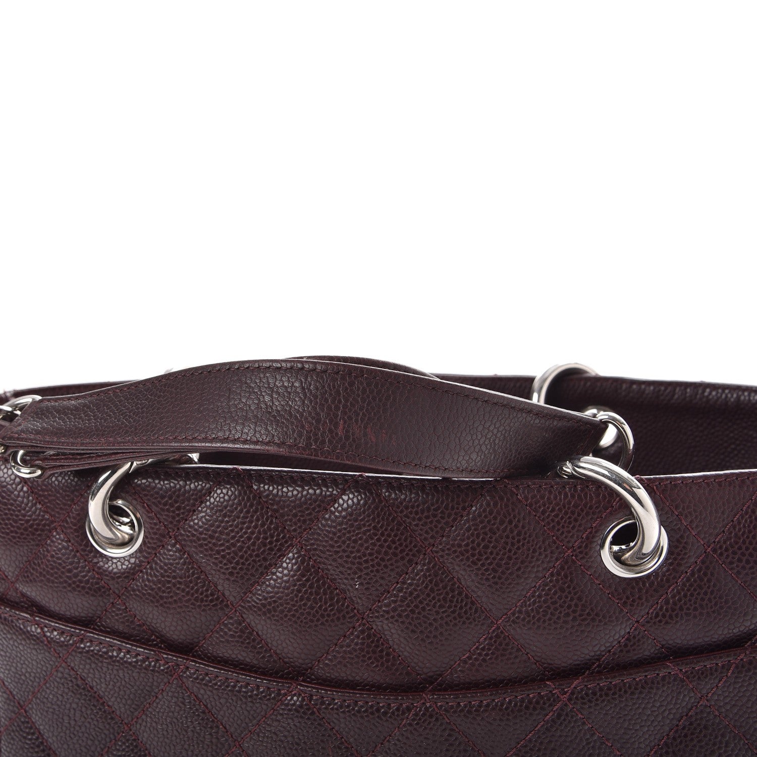 Chanel Caviar Quilted Grand Shopping Tote GST Dark Burgundy 16 of 21