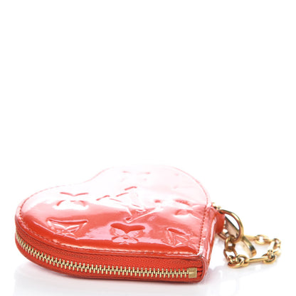 Louis Vuitton Vernis Heart Coin Purse Orange Sunset 4 of 9