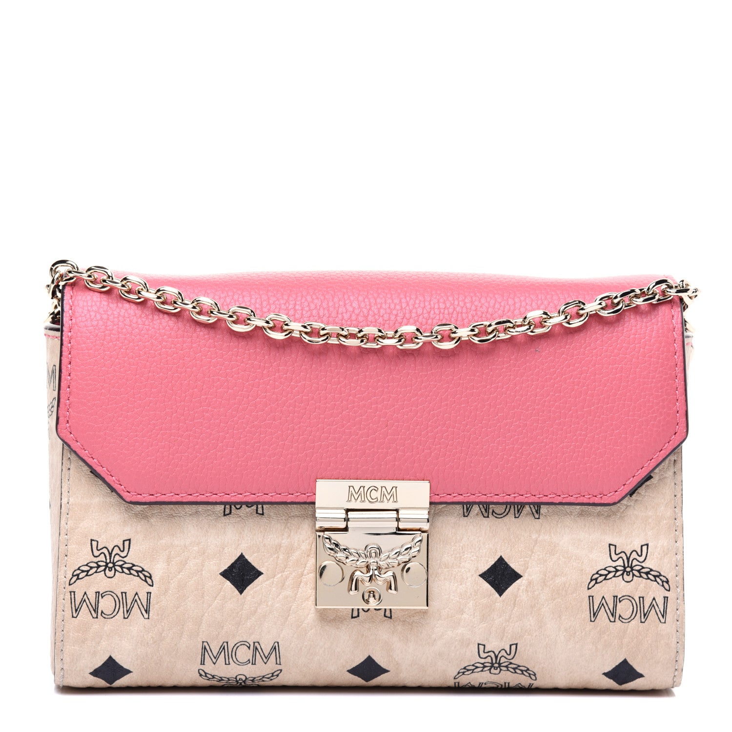 MCM Visetos Millie Crossbody Beige Pink 1 of 10