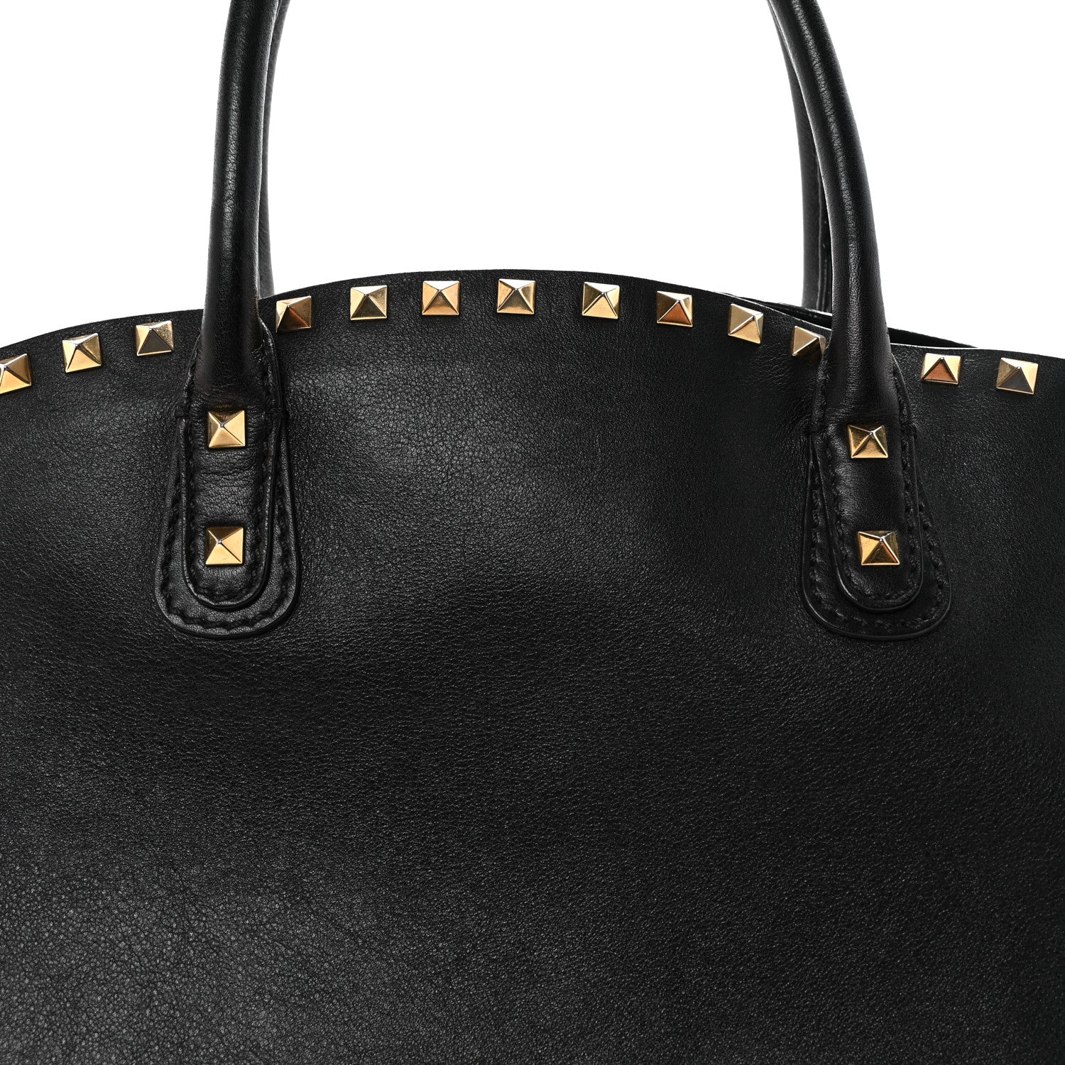 Valentino Garavani Vitello Rockstud Dome Shopper Black 7 of 9