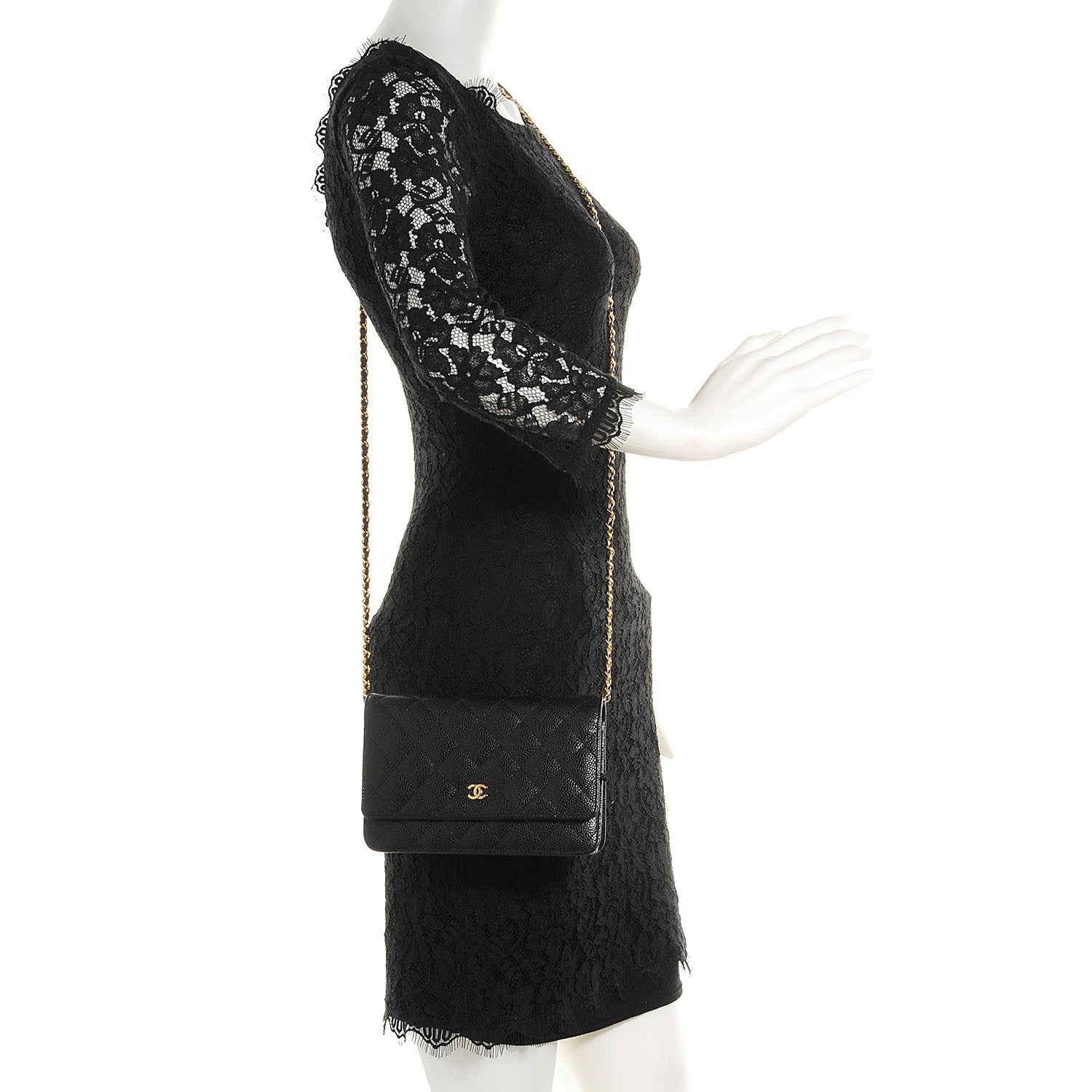 Chanel Caviar Quilted Wallet On Chain WOC Black 2 of 9