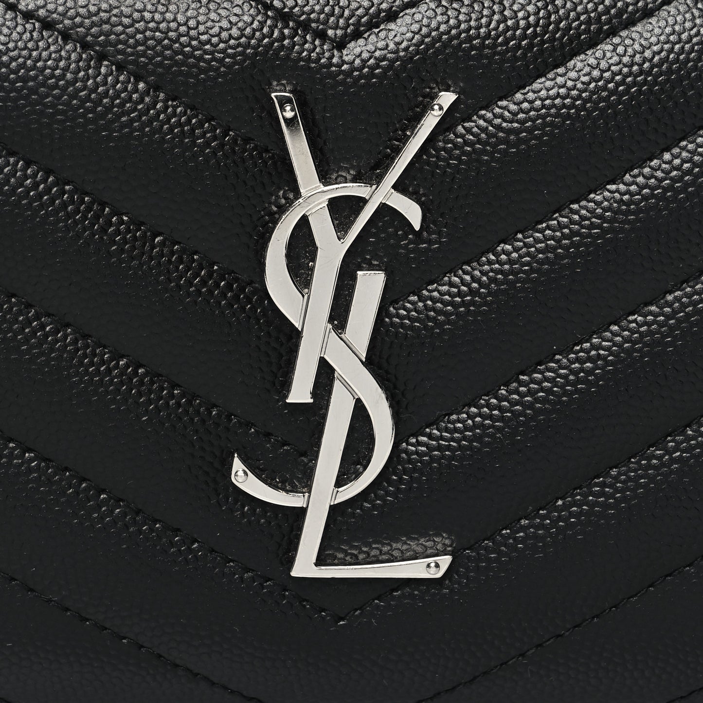 Grain De Poudre Matelasse Chevron Monogram Zip Around Wallet Black