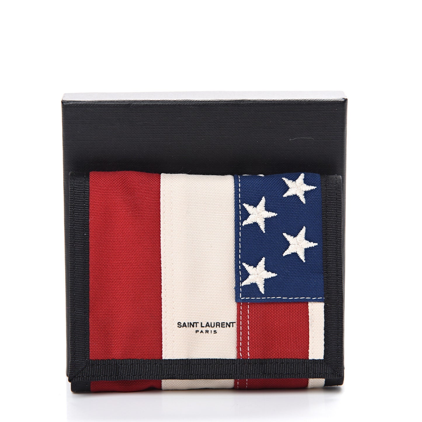 Canvas American Flag Print Buffalo Compact Wallet