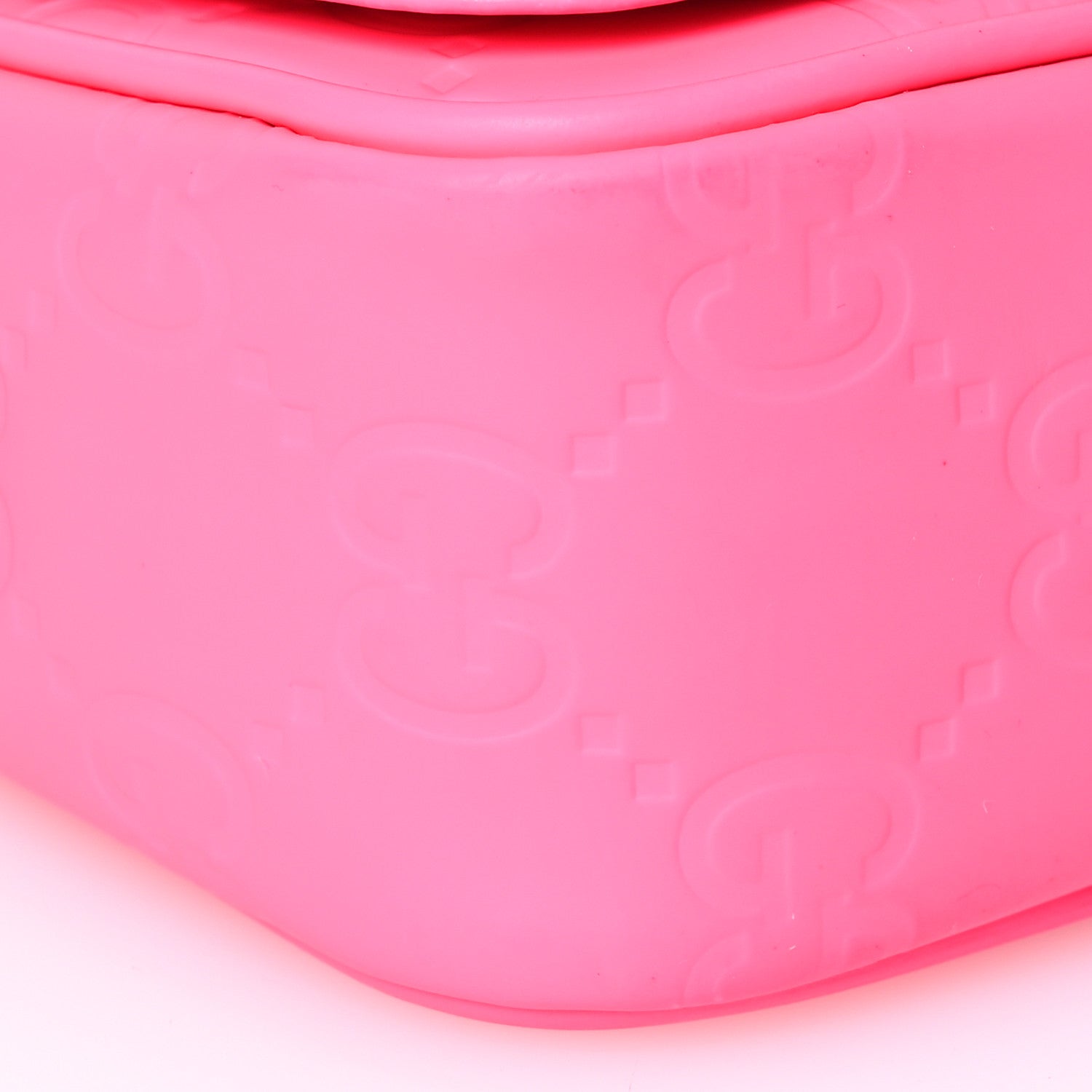 Gucci Calfskin GG Rubber Effect Super Mini Bag  Pink 8 of 9