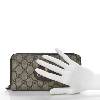 Gucci GG Supreme Monogram Neo Vintage Zip Around Wallet Beige Crop New Acero 2 of 9