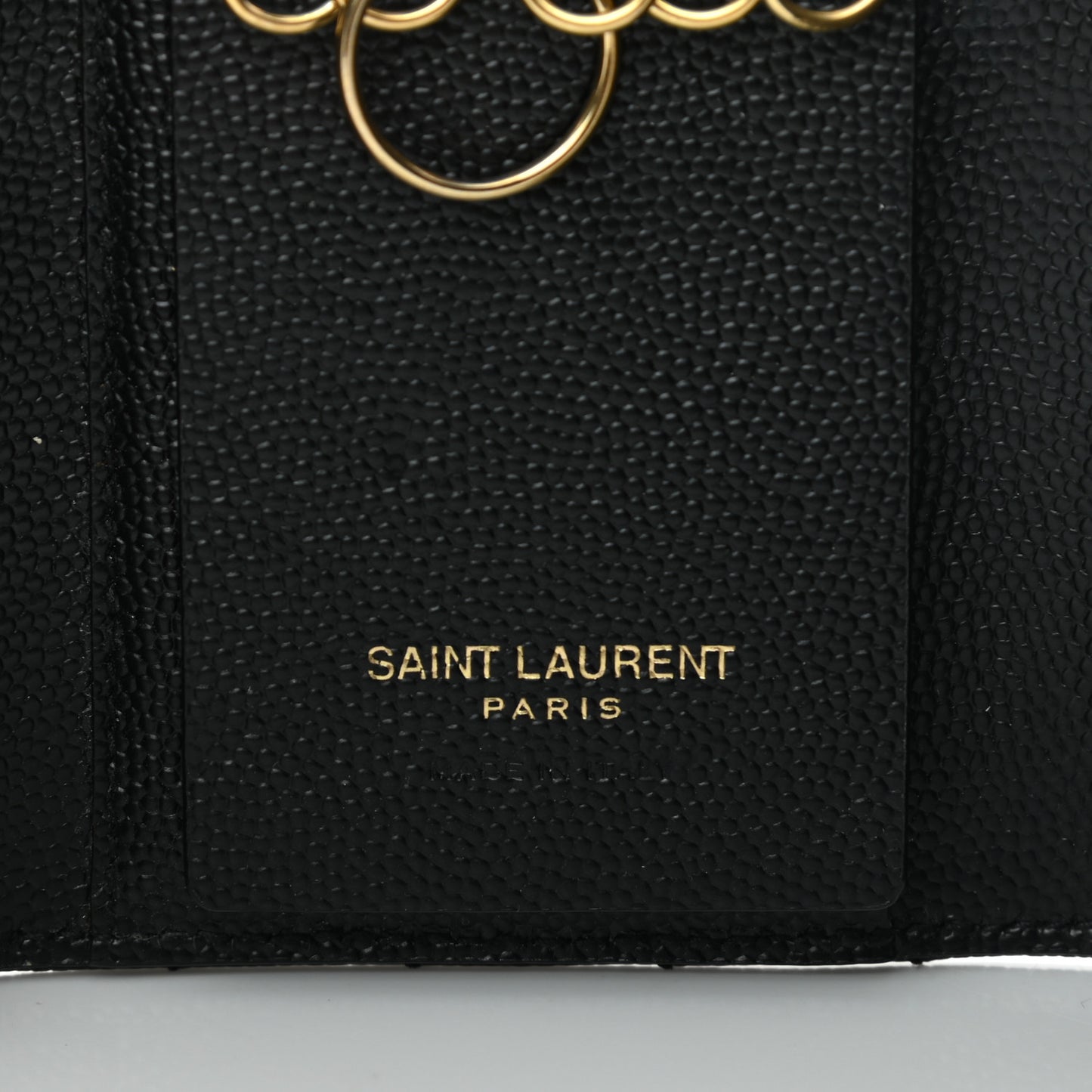 Grain De Poudre Matelasse Cassandre Monogram Slim Key Case Black