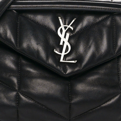 Saint Laurent Lambskin Quilted Small Loulou Puffer Monogram Chain Satchel Black 8 of 12