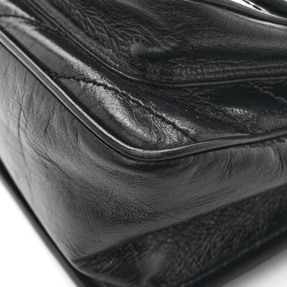 Saint Laurent Crinkled Calfskin Matelasse Monogram Medium Niki Chain Satchel Black 13 of 15