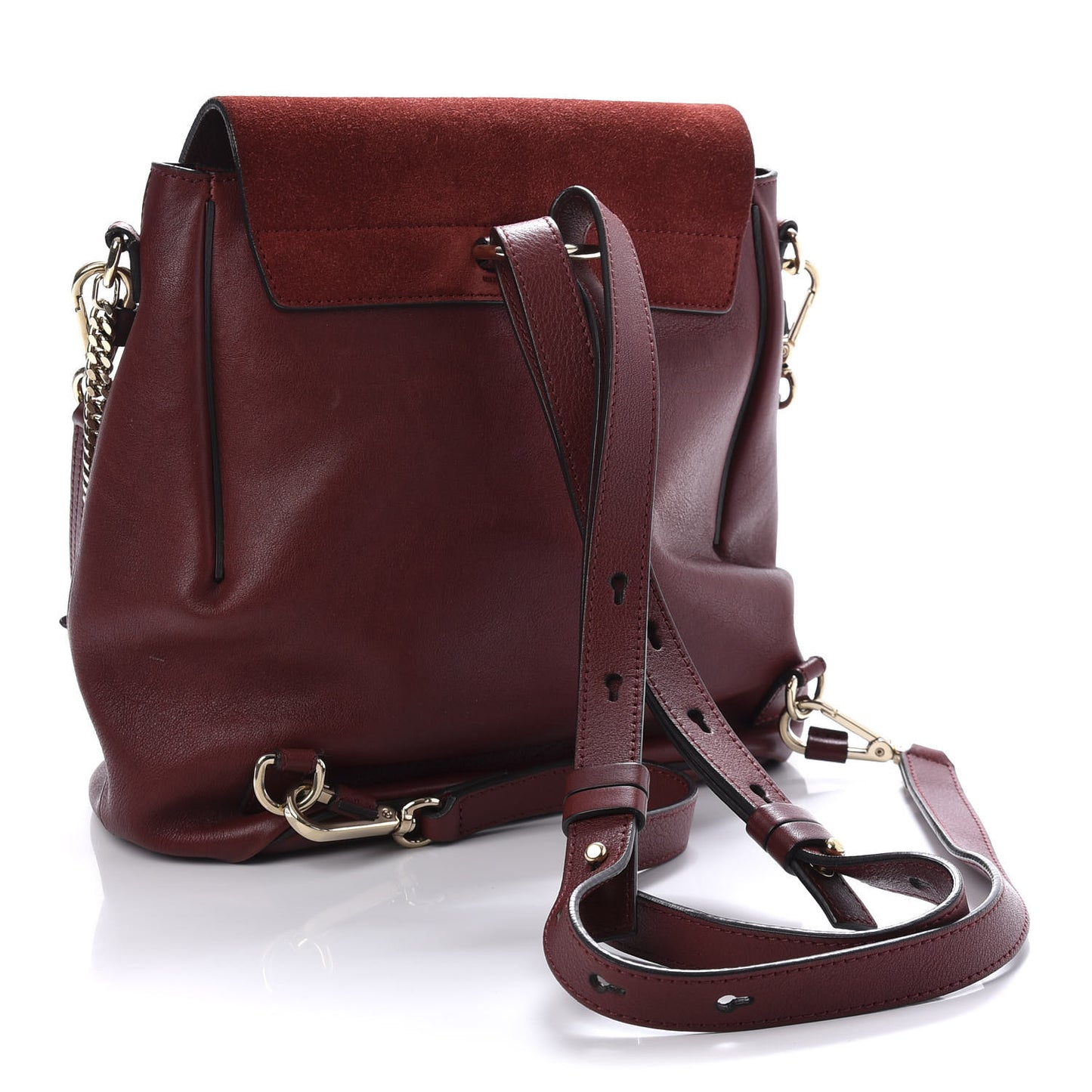 Suede Calfskin Medium Faye Backpack Sienna Red