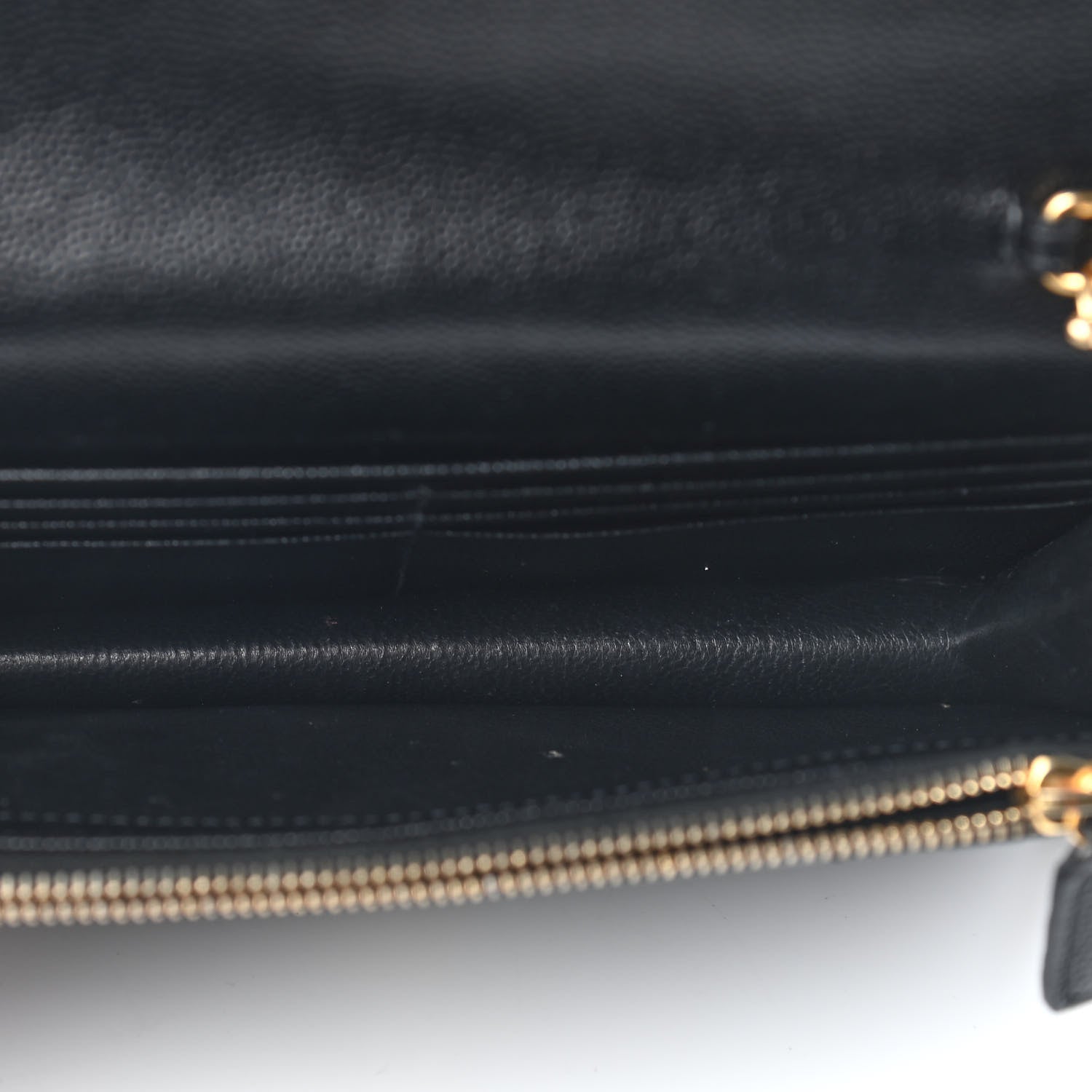 Saint Laurent Grain De Poudre Matelasse Chevron Monogram Envelope Chain Wallet Black 5 of 8